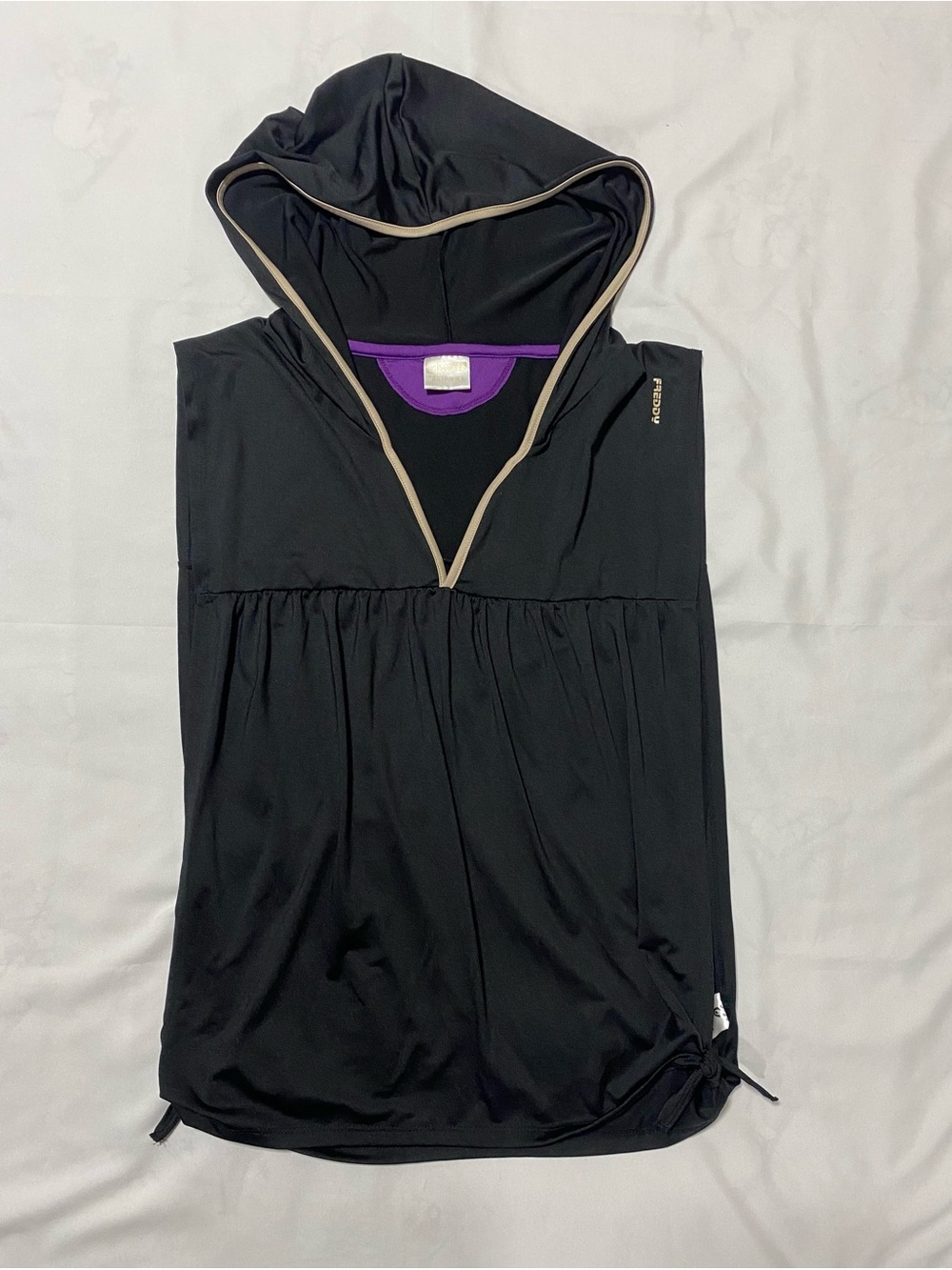 Freddy Black Tank Top with Contrast Trim
